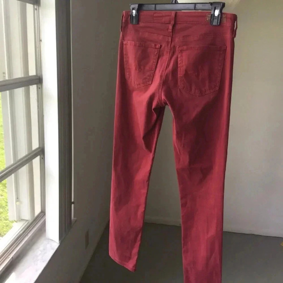 AG Adriano Goldschmeid The Prima Mid Rise Cigarette jeans red Size 26 - Picture 4 of 10